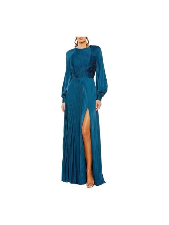 Mac Duggal Dresses & Skirts - Women's Mac Duggal Teal Pleated Long Sleeve Gown Size 14